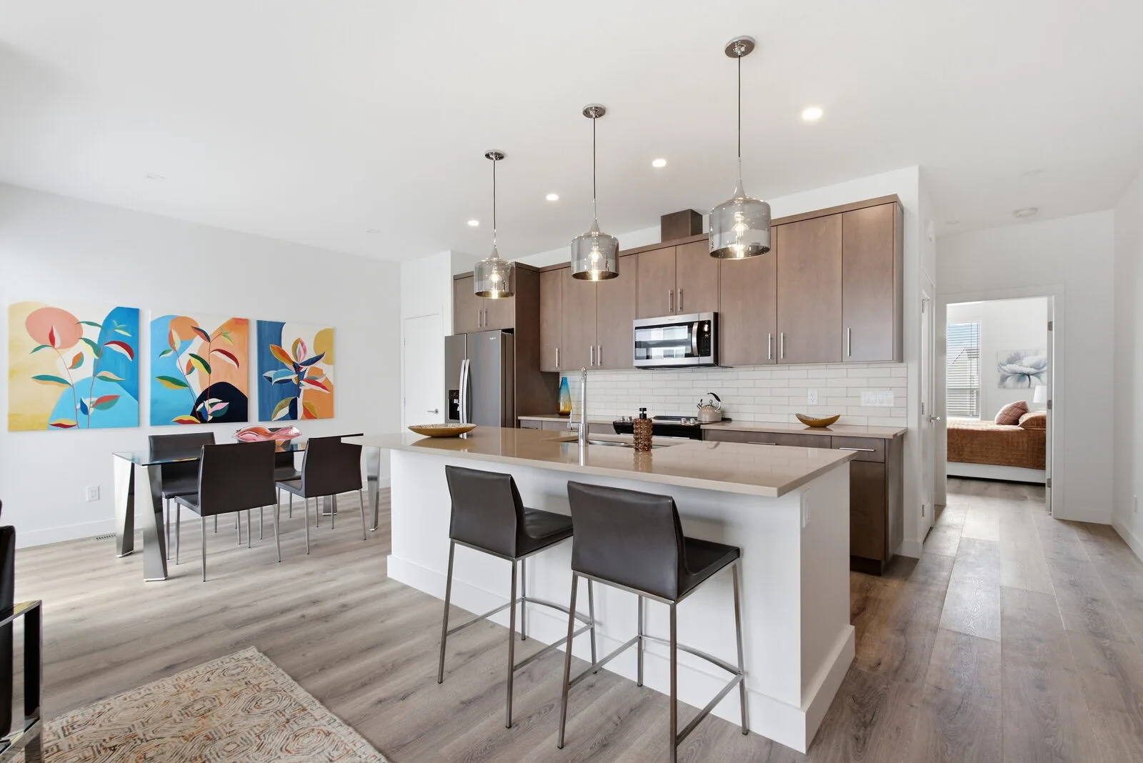 Kitchen and dining area in the Beta show home