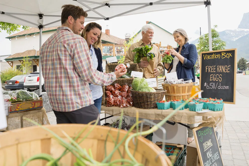 Okanagan farmers market, 10 minutes from Academy Ridge