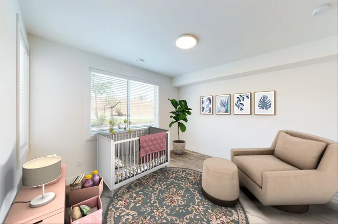 A lock-off flex room, furnished